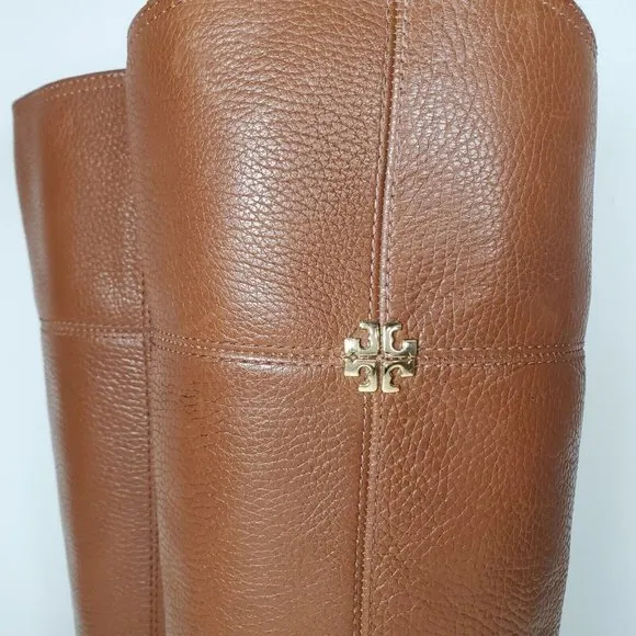 Tory Burch Women boots Jolie Leather Rustic Brown Riding Boots Size 5 M US new