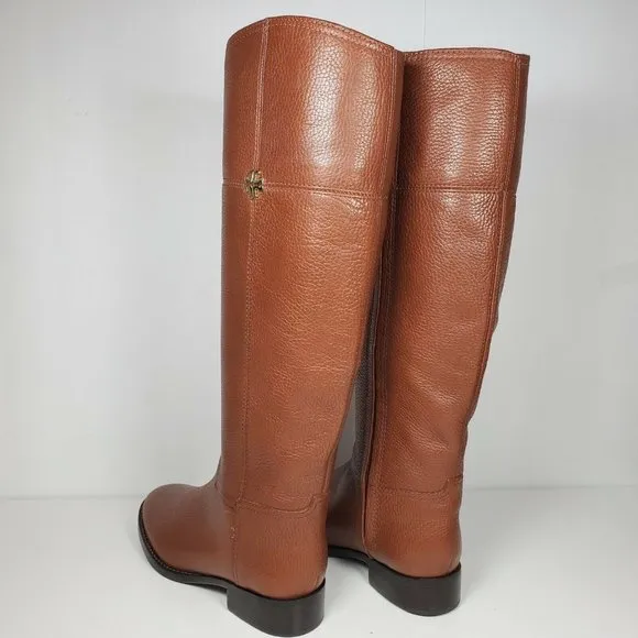 Tory Burch Women boots Jolie Leather Rustic Brown Riding Boots Size 5 M US new