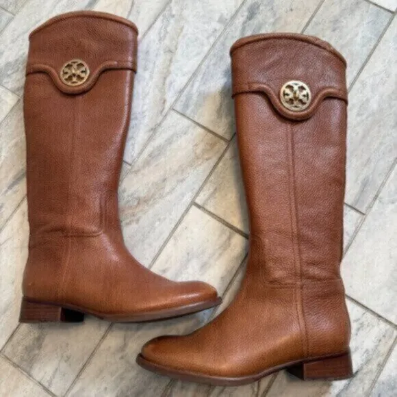 Tory Burch women's size 6 Selma brown leather riding boots MSRP $495