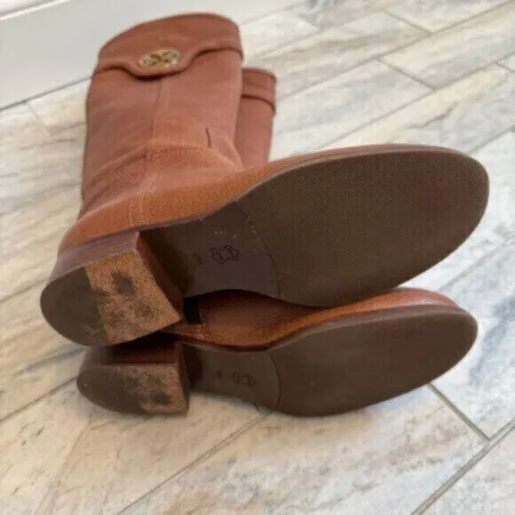 Tory Burch women's size 6 Selma brown leather riding boots MSRP $495