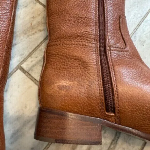 Tory Burch women's size 6 Selma brown leather riding boots MSRP $495