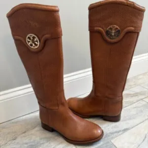Tory Burch women's size 6 Selma brown leather riding boots MSRP $495