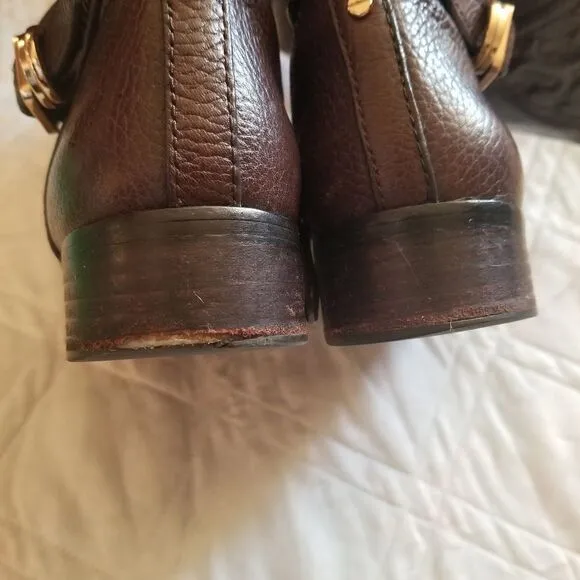 Tory Burch dark brown leather riding boots