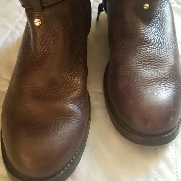 Tory Burch dark brown leather riding boots