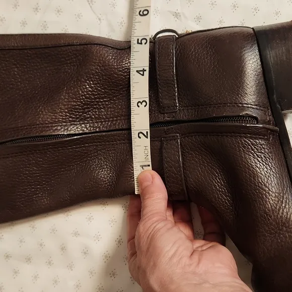Tory Burch dark brown leather riding boots
