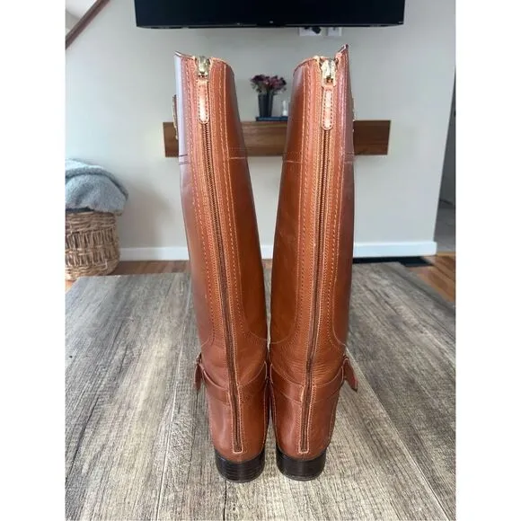 Tory Burch Brown Adeline Leather Riding Boots Women's 7.5