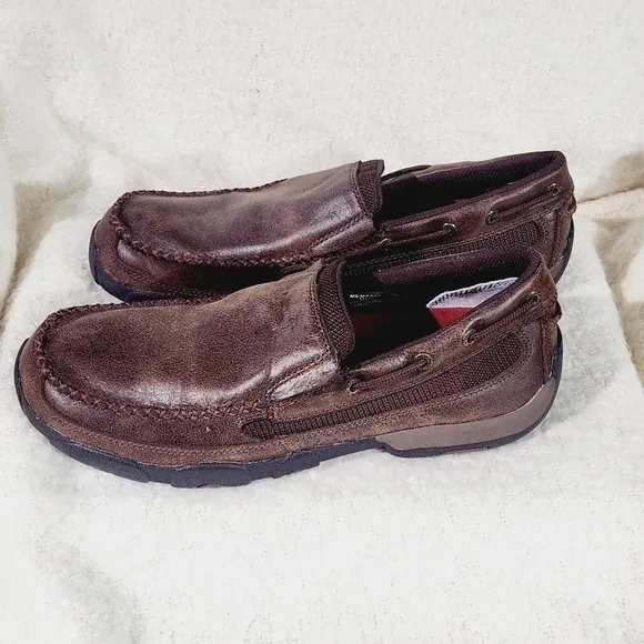 Twisted X Men's Casuals - Driving Moc Slip One Brown Side 9 M