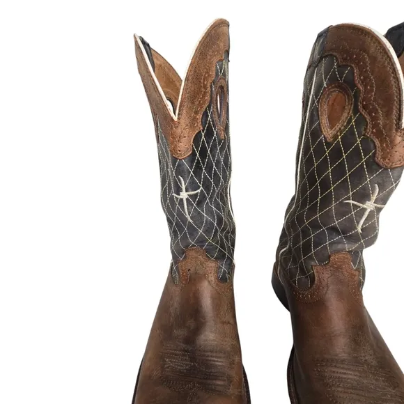 Twisted X Rough Stock Cowboy Boots, Barn Boots, Distressed Western Square Toe