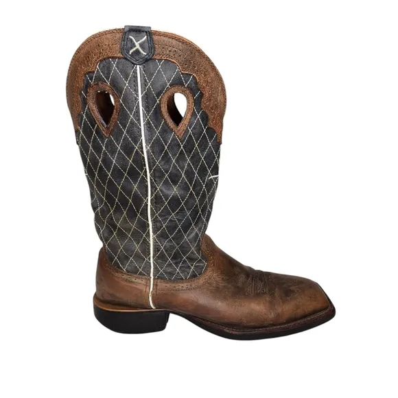 Twisted X Rough Stock Cowboy Boots, Barn Boots, Distressed Western Square Toe