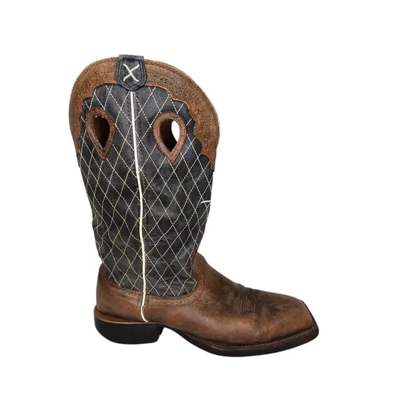 Twisted X Rough Stock Cowboy Boots, Barn Boots, Distressed Western Square Toe
