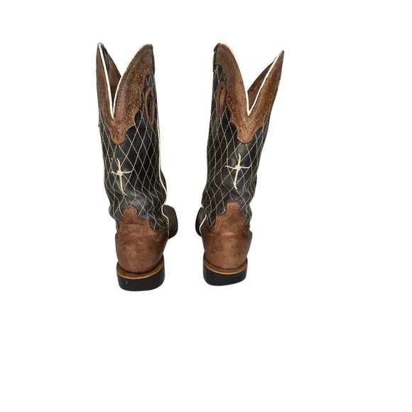 Twisted X Rough Stock Cowboy Boots, Barn Boots, Distressed Western Square Toe