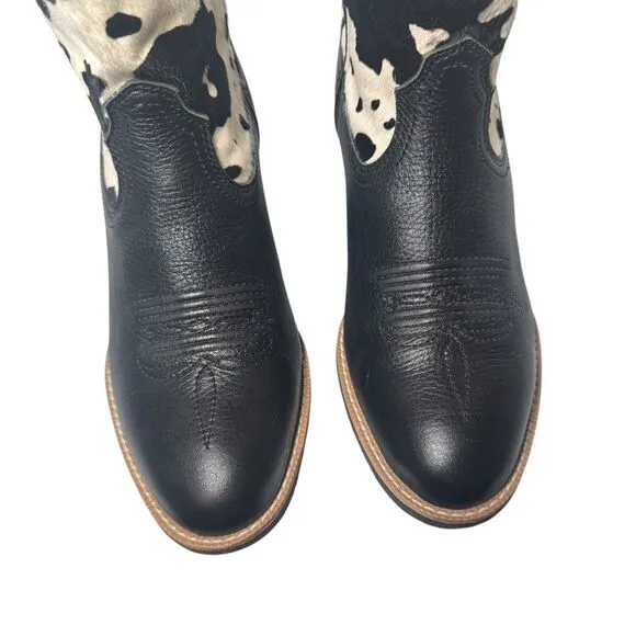 Twisted X Womens Black White Hair on Hide Cowboy Western Fashion Boots 8 Read