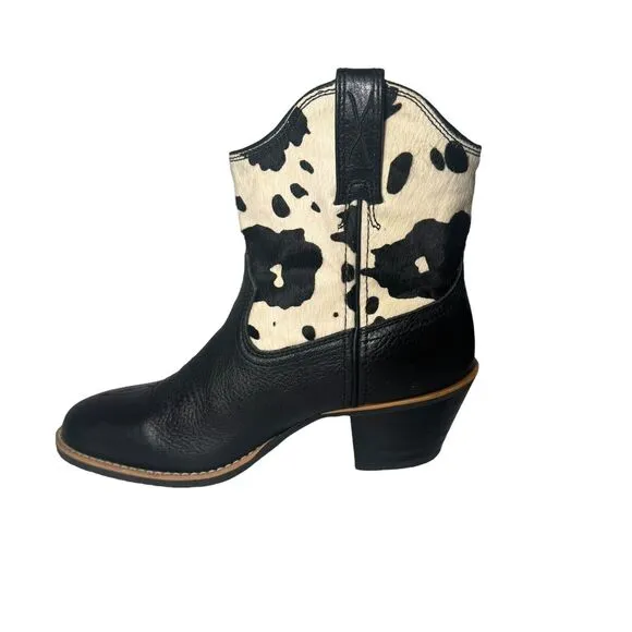Twisted X Womens Black White Hair on Hide Cowboy Western Fashion Boots 8 Read