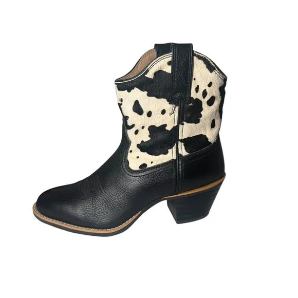 Twisted X Womens Black White Hair on Hide Cowboy Western Fashion Boots 8 Read