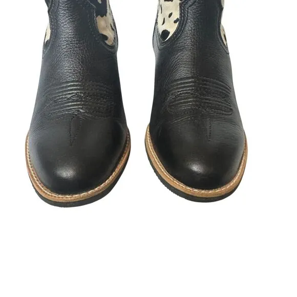 Twisted X Womens Black White Hair on Hide Cowboy Western Fashion Boots 8 Read