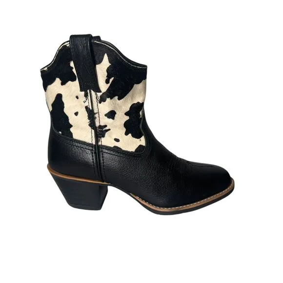 Twisted X Womens Black White Hair on Hide Cowboy Western Fashion Boots 8 Read