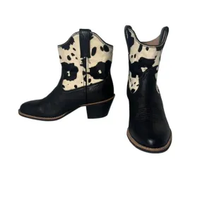 Twisted X Womens Black White Hair on Hide Cowboy Western Fashion Boots 8 Read
