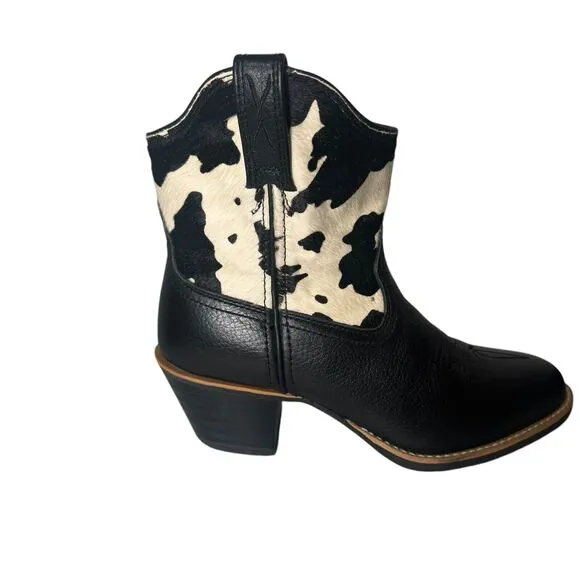 Twisted X Womens Black White Hair on Hide Cowboy Western Fashion Boots 8 Read