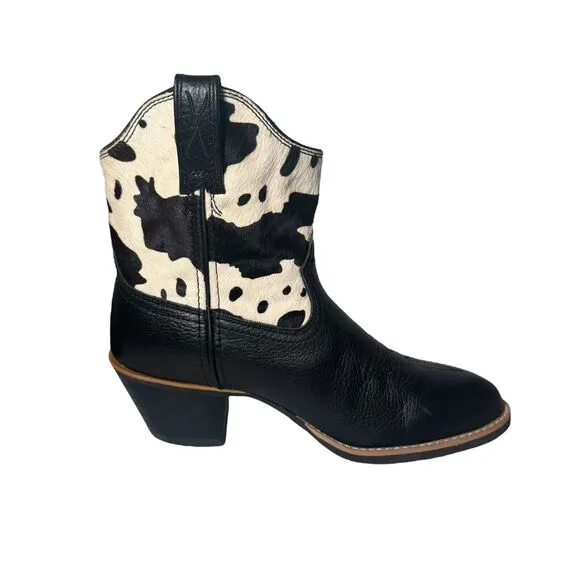Twisted X Womens Black White Hair on Hide Cowboy Western Fashion Boots 8 Read