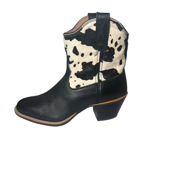 Twisted X Womens Black White Hair on Hide Cowboy Western Fashion Boots 8 Read