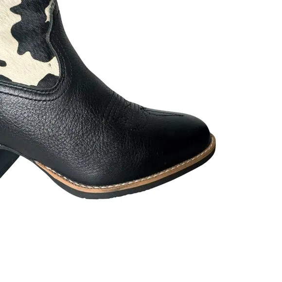 Twisted X Womens Black White Hair on Hide Cowboy Western Fashion Boots 8 Read