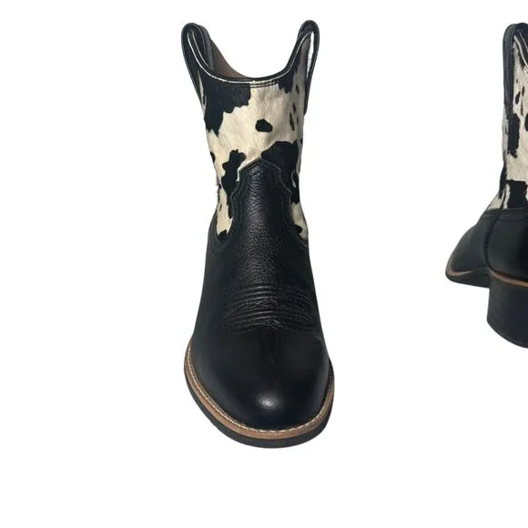 Twisted X Womens Black White Hair on Hide Cowboy Western Fashion Boots 8 Read