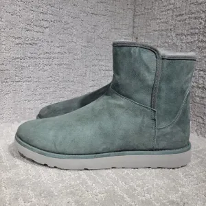 UGG Abree Women's Size 12 US Green Suede Leather Side Zip Mini Boots 1016548