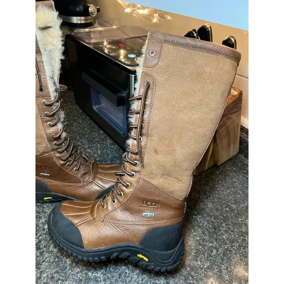 UGG Adirondack Tall Chestnut Leather Suede Boots