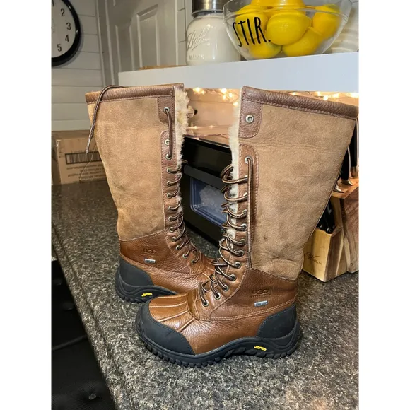 UGG Adirondack Tall Chestnut Leather Suede Boots