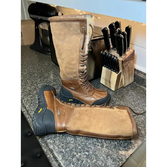 UGG Adirondack Tall Chestnut Leather Suede Boots