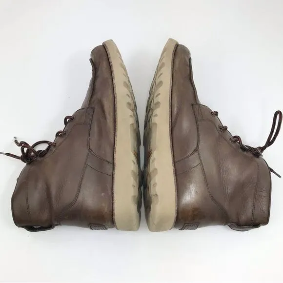UGG Agnar Brown Leather Lace Up Casual Waterproof Ankle Boots