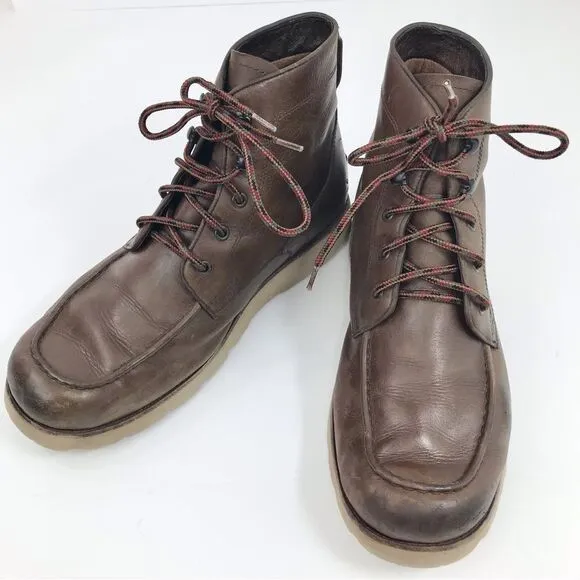 UGG Agnar Brown Leather Lace Up Casual Waterproof Ankle Boots