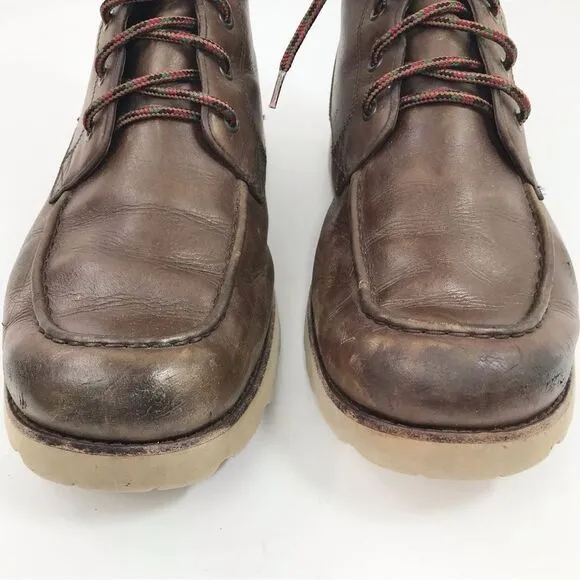 UGG Agnar Brown Leather Lace Up Casual Waterproof Ankle Boots