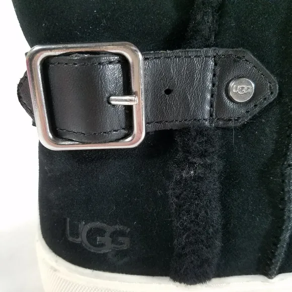 UGG Aika Black Suede Platform Sneaker Boots Women's Size 9