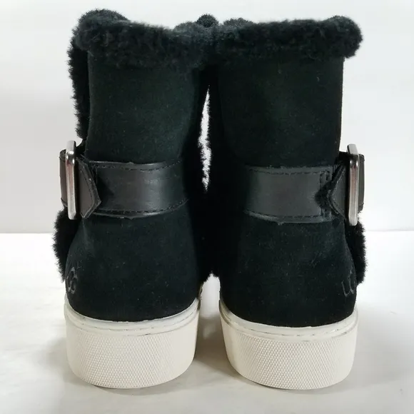 UGG Aika Black Suede Platform Sneaker Boots Women's Size 9