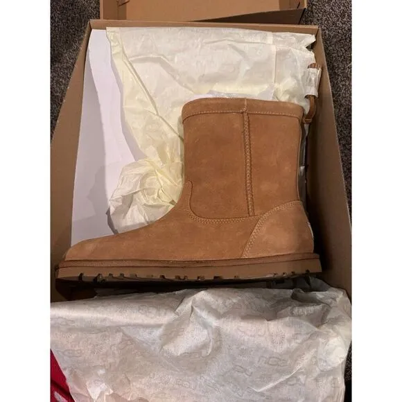Ugg Australia Boots Mia Unlined Leather Tassel tan Womens Size 7 new