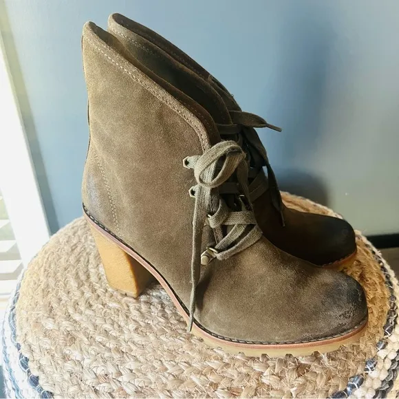 UGG Australia Calynda Olive Suede Ankle Boots