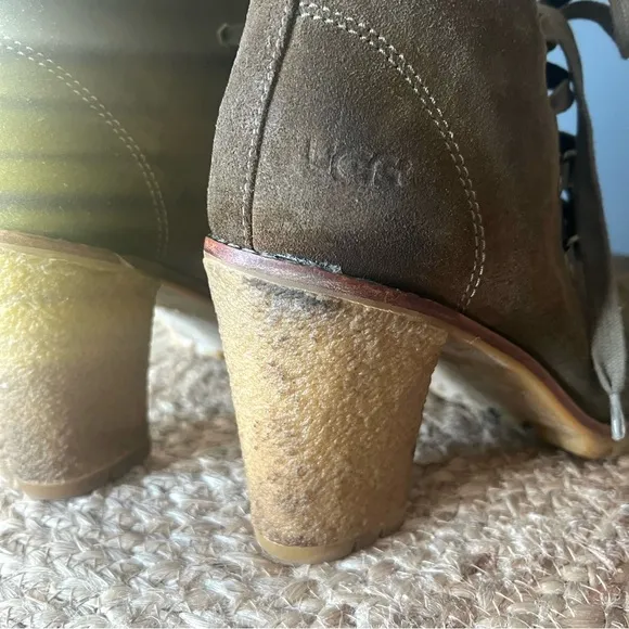 UGG Australia Calynda Olive Suede Ankle Boots