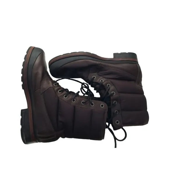 UGG Australia Hamric Mens 13 Brown Leather Lace Puffer Waterproof Boots 1002073