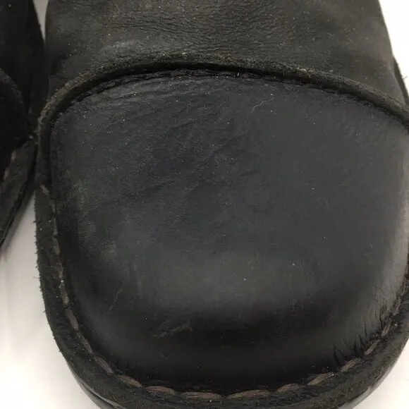 UGG Australia Lancing Black Leather Sherpa Lined Mid Ankle Moto Boots Sz 12