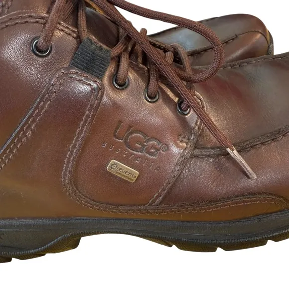 UGG Australia Mens Waterproof Leather Boots Lace Up Vibram Sole 5552 Sz 10 Brown