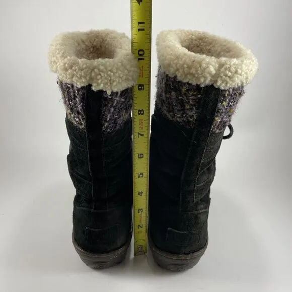 Ugg Australia Tanasa Boots Suede Womens 7 Sherpa Lined Sheepskin 1001668 Pull On