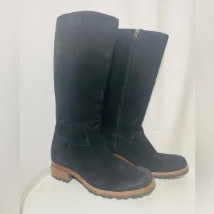 UGG Australia Women’s Sheepskin lined Tall Suede Black Riding Boots