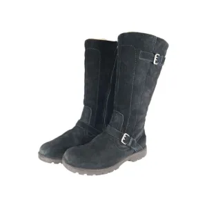 UGG Australia Women's Danton US9,5 Black Suede Sheepskin Zip Tall Riding Boots