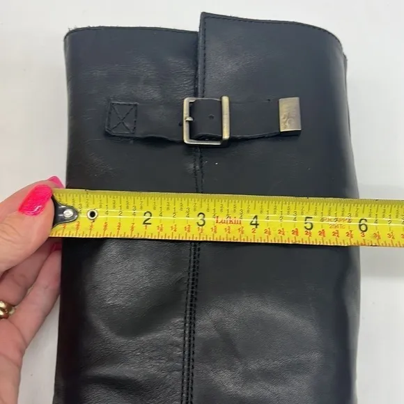 UGG Bess Black Leather Knee High Leg Boots Sz 6. TB2247E