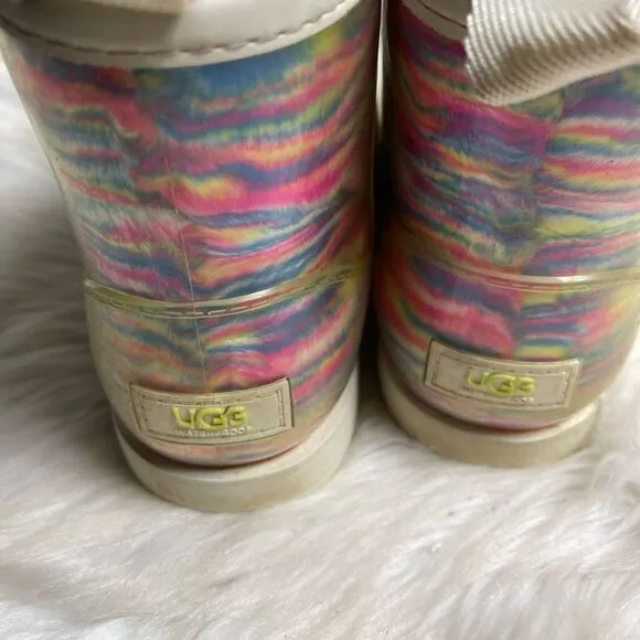 UGG Big Kids Classic Clear Mini Pixelate Boot Multi marble Color Boot girl SZ4.5