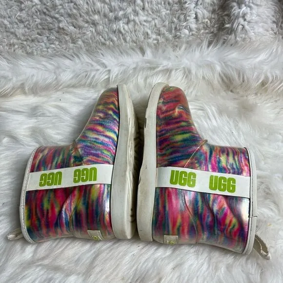 UGG Big Kids Classic Clear Mini Pixelate Boot Multi marble Color Boot girl SZ4.5