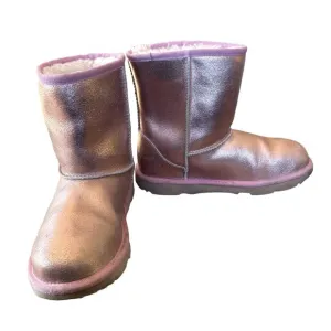 UGG Boots Women Size 5 EU 37 UK 4 Metallic Leather Colorblock Pattern Girly Core