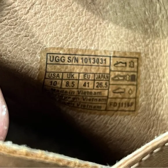Ugg Brown Leather Amal Wedge Boots