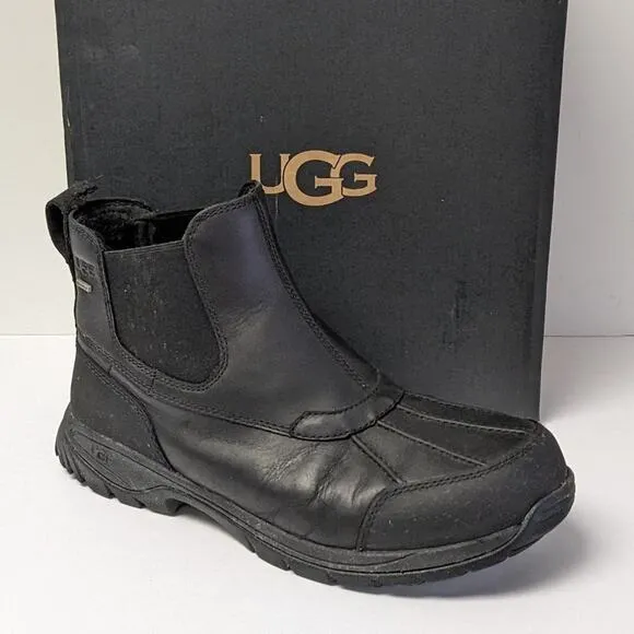 UGG Butte Chelsea Waterproof Boots, Black, Men's 11.5 M
